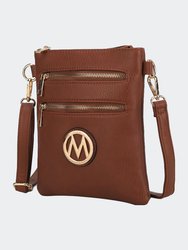 Medina Vegan Leather Crossbody Handbag - Cognac Brown