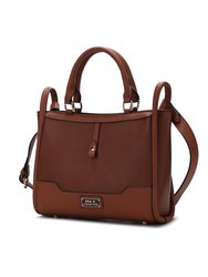 Melody Vegan Leather Tote Handbag For Women's - Brown