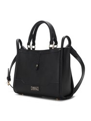 Melody Vegan Leather Tote Handbag For Women's - Black