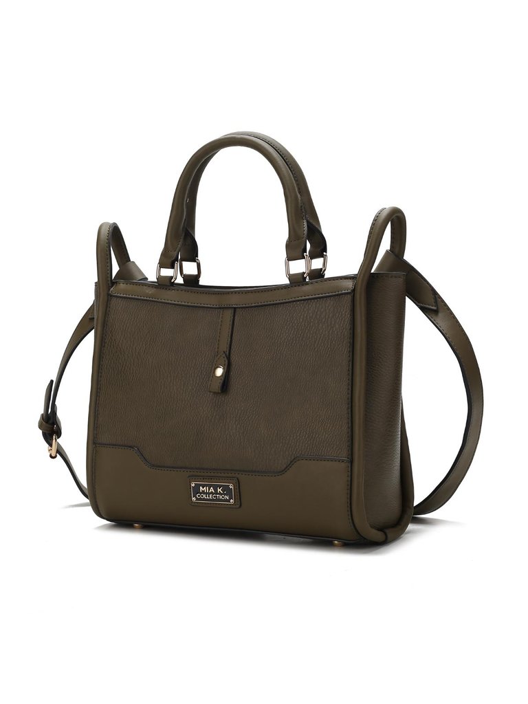 Melody Vegan Leather Tote Handbag For Women's - Olive