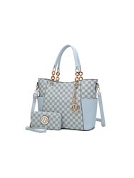 Merlina 2 Pieces Women Tote Handbag With Wallet - Light Blue
