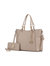Merlina Embossed pockets Vegan Leather Women’s Tote Bag with Wallet - Taupe