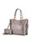 Merlina Embossed pockets Vegan Leather Women’s Tote Bag with Wallet - Pewter
