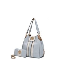 Mirtha Hobo Handbag with Wallet - Light Blue