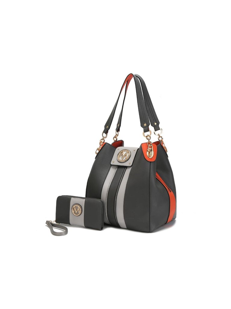 Mirtha Hobo Handbag with Wallet - Charcoal
