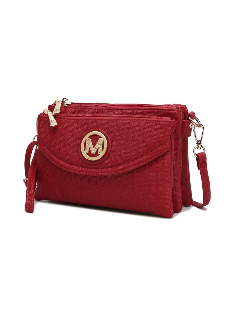 Multi Compartments Becky M Signature Crossbody/Wristlet - Red