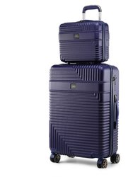 Mykonos Luggage Set With A Carry-On And Cosmetic Case - 2 pieces - Navy
