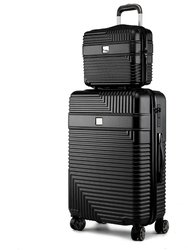 Mykonos Luggage Set With A Carry-On And Cosmetic Case - 2 pieces - Black
