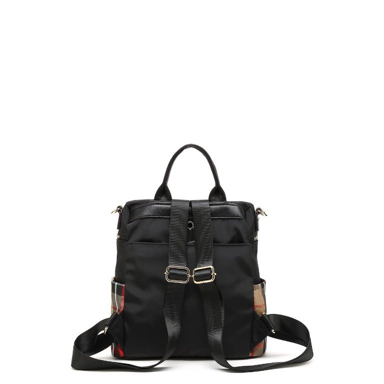 Nishi Nylon Plaid Backpack for Women's