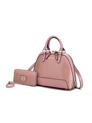 Nora Premium Croco Satchel Handbag by Mia K. - Rose