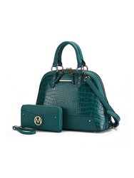 Nora Premium Croco Satchel Handbag by Mia K. - Teal