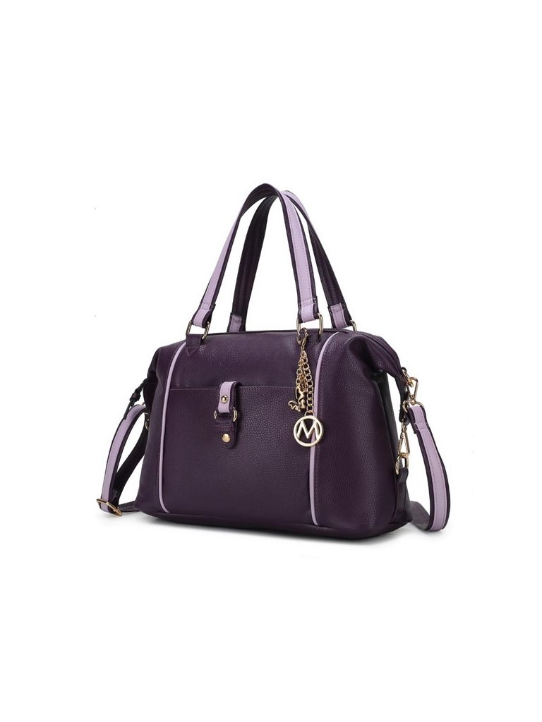 Opal Lightweight Satchel Bag Vegan Leather Women - Purple Lilac