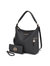 Ophelia Vegan Leather Women’s Hobo Bag with Wallet – 2 pieces - Charcoal