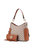 Penelope Circular Print Vegan Leather Women’s Shoulder Bag Witch matching Wallet - Cognac Brown