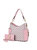 Penelope Circular Print Vegan Leather Women’s Shoulder Bag Witch matching Wallet - Pink