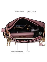 Penelope Circular Print Vegan Leather Women’s Shoulder Bag Witch matching Wallet