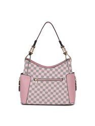 Penelope Circular Print Vegan Leather Women’s Shoulder Bag Witch matching Wallet