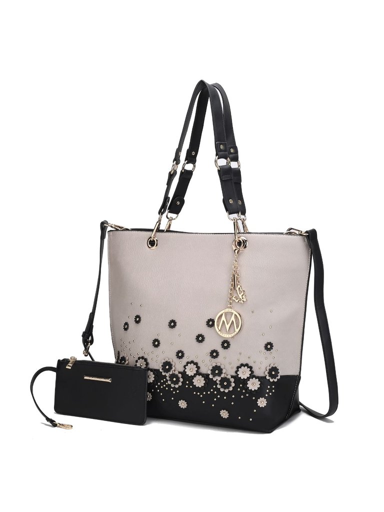 Petra Tote Handbag With Wristlet - Black