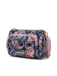 Rosalie Cotton Botanical Pattern Women's Shoulder Handbag - Blush Mauve