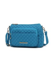 Rosalie Solid Quilted Cotton Women’s Shoulder Bag By Mia K - Turquoise