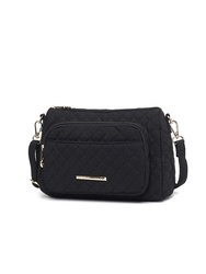 Rosalie Solid Quilted Cotton Women’s Shoulder Bag By Mia K - Black