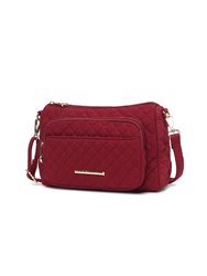Rosalie Solid Quilted Cotton Women’s Shoulder Bag By Mia K - Wine