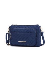 Rosalie Solid Quilted Cotton Women’s Shoulder Bag By Mia K - Navy
