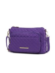 Rosalie Solid Quilted Cotton Women’s Shoulder Bag By Mia K - Purple