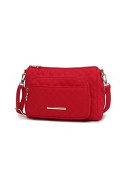 Rosalie Solid Quilted Cotton Women’s Shoulder Bag By Mia K - Red