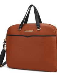 Rose Briefcase Handbag - Cognac