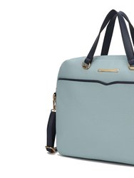 Rose Briefcase Handbag - Ocean Blue