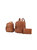 Roxane Vegan Leather Women’s Backpack With Mini Backpack And Wristlet Pouch- 3 Pieces - Brown