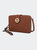 Sage Cell-Phone - Wallet Crossbody Bag With Optional Wristlet - Cognac Brown