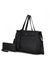Shelby Vegan Leather Women’s Satchel Bag With Wallet -2 Pieces - Black