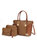 Shonda 3PC Tote with Cosmetic Pouch & Wristlet - Tan