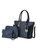 Shonda 3PC Tote with Cosmetic Pouch & Wristlet - Navy