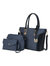 Shonda 3PC Tote with Cosmetic Pouch & Wristlet - Navy