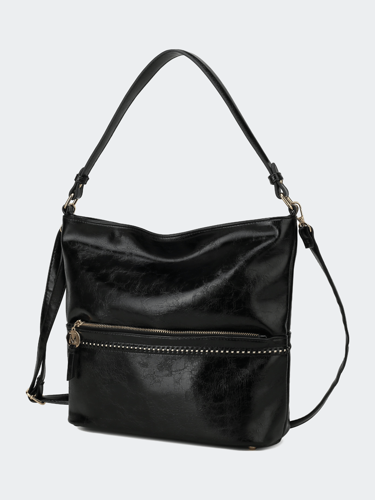 Sierra Vegan Leather Women’s Shoulder Bag - Black