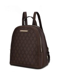 Sloane Vegan Leather Multi compartment Backpack - Chocolate
