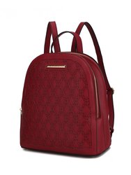 Sloane Vegan Leather Multi compartment Backpack - Wine