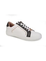 Tamara Snake Tennis Shoes for Women with Adjustable laces - White