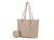 Tansy Quilted Vegan Leather Women’s Tote Bag With Pouch– 2 Pieces - Taupe