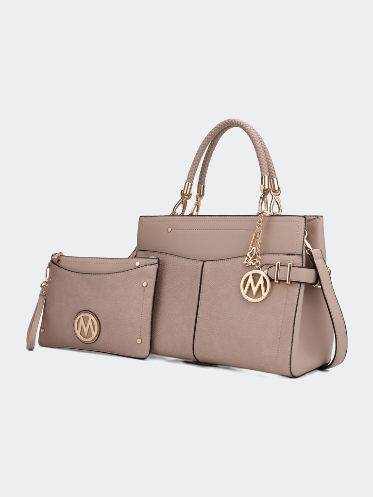 Tenna Vegan Leather Women’s Satchel Bag - Taupe