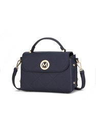 Tyra Disco Vegan Leather Crossbody Handbag For Women's - Navy