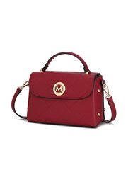 Tyra Disco Vegan Leather Crossbody Handbag For Women's - Wine