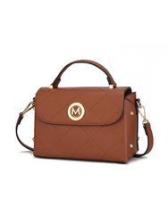 Tyra Disco Vegan Leather Crossbody Handbag For Women's - Cognac