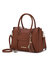 Valeria Satchel Handbag With Keyring - Cognac