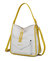 Vanya Vegan Leather Shoulder Handbag - White/Yellow