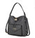Vanya Vegan Leather Shoulder Handbag - Charcoal