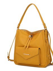 Vanya Vegan Leather Shoulder Handbag - Mustard